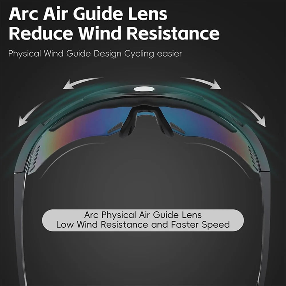 WEST BIKING YP0703183 Cycling UV400 Sunglasses Anti UV Windproof Outdoor Sports Goggles - Red Frame / Color Lens - 3