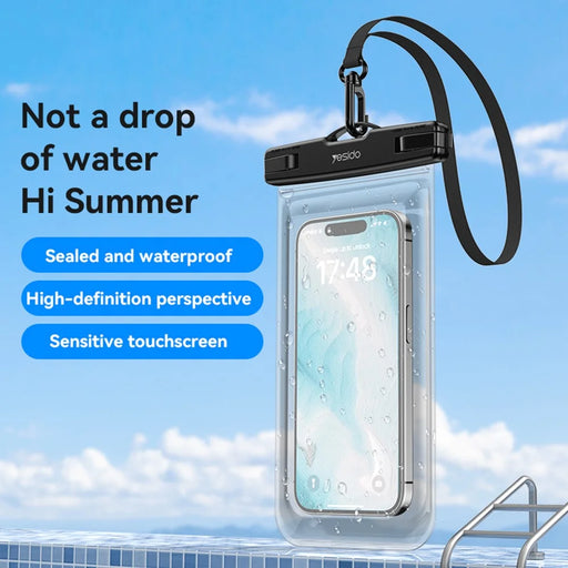 YESIDO WB49 20m Waterproof Phone Pouch with Lanyard 6.8 Inch Touchscreen Cellphone Dry Bag for Swimming - 2