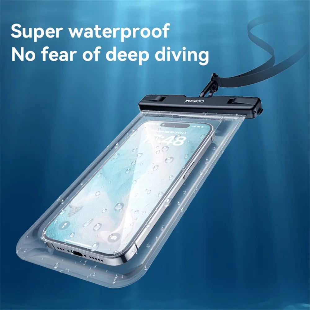 YESIDO WB49 20m Waterproof Phone Pouch with Lanyard 6.8 Inch Touchscreen Cellphone Dry Bag for Swimming - 3