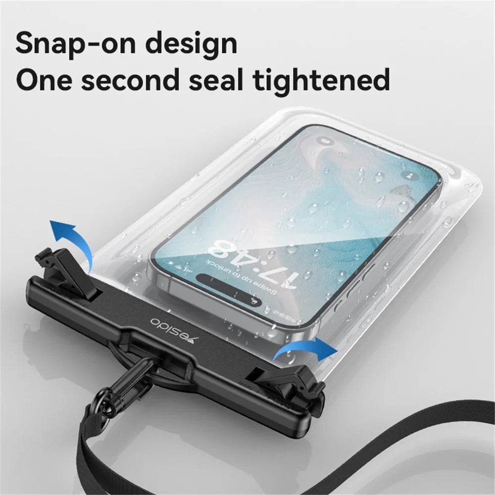 YESIDO WB49 20m Waterproof Phone Pouch with Lanyard 6.8 Inch Touchscreen Cellphone Dry Bag for Swimming - 4