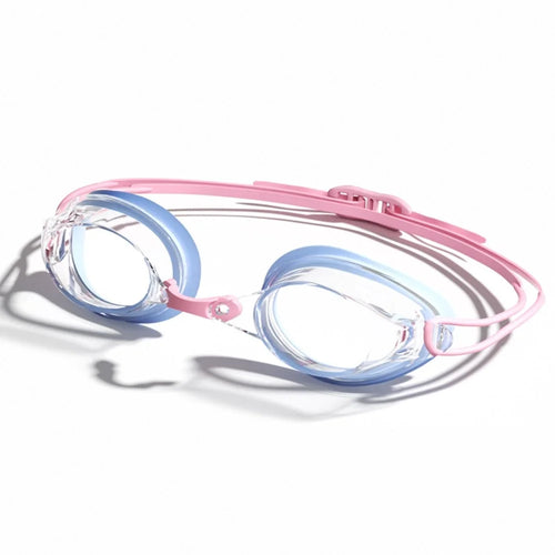692 Adult Swimming Goggles with 2 Nose Bridges Competition Racing Swim Glasses for Men Women - Pink / Transparent Lens - 1