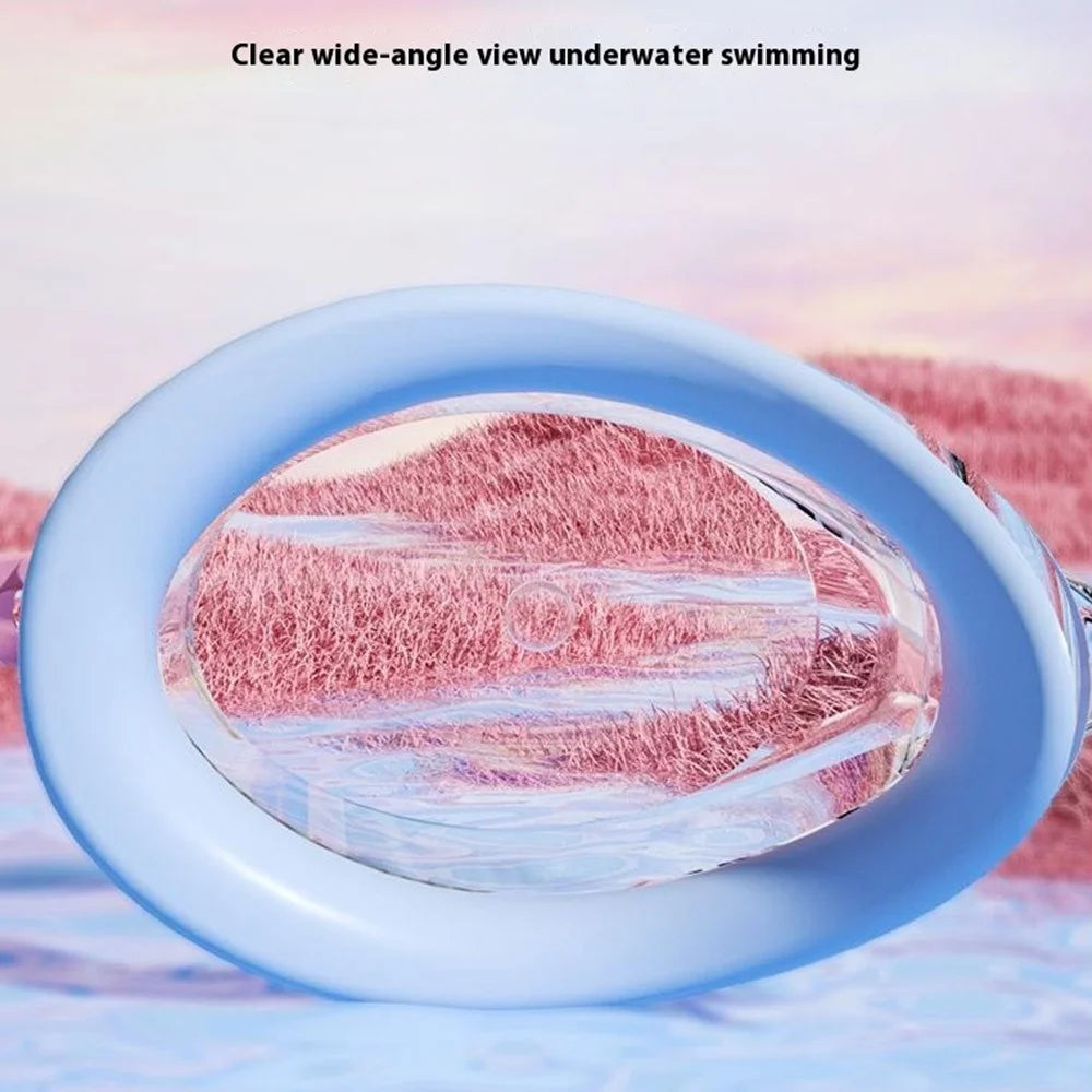 692 Adult Swimming Goggles with 2 Nose Bridges Competition Racing Swim Glasses for Men Women - Pink / Transparent Lens - 5