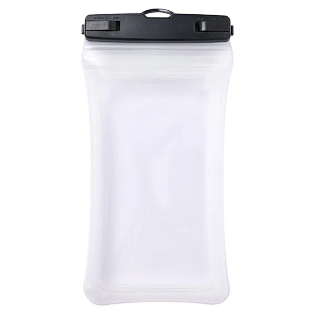 Airbag Dual Seal Waterproof Phone Pouch Case for Below 6.7 Inches Smartphones IPX8 Water Proof TPU Phone Dry Bag - Black - 1