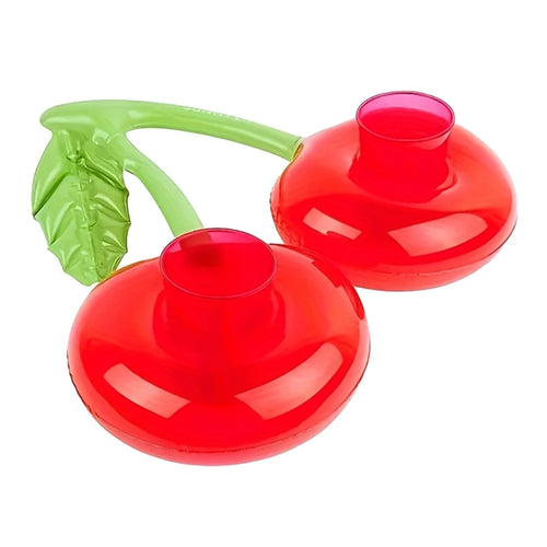 2 Slots Inflatable Cherry Design Drink Holder Floating Cup Stand for Pool / Beach Party, 33 x 18cm - 1