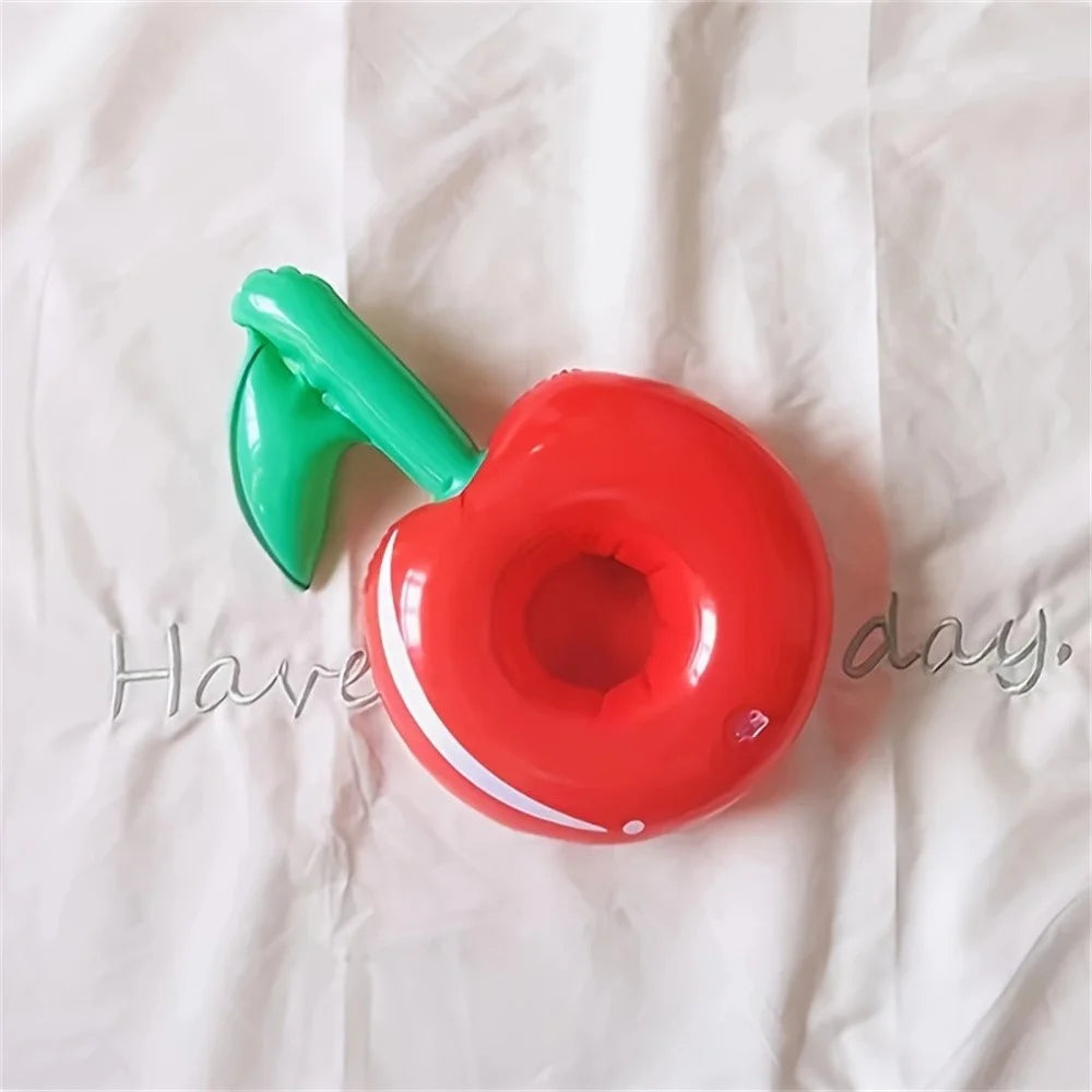 2 Slots Inflatable Cherry Design Drink Holder Floating Cup Stand for Pool / Beach Party, 33 x 18cm - 4