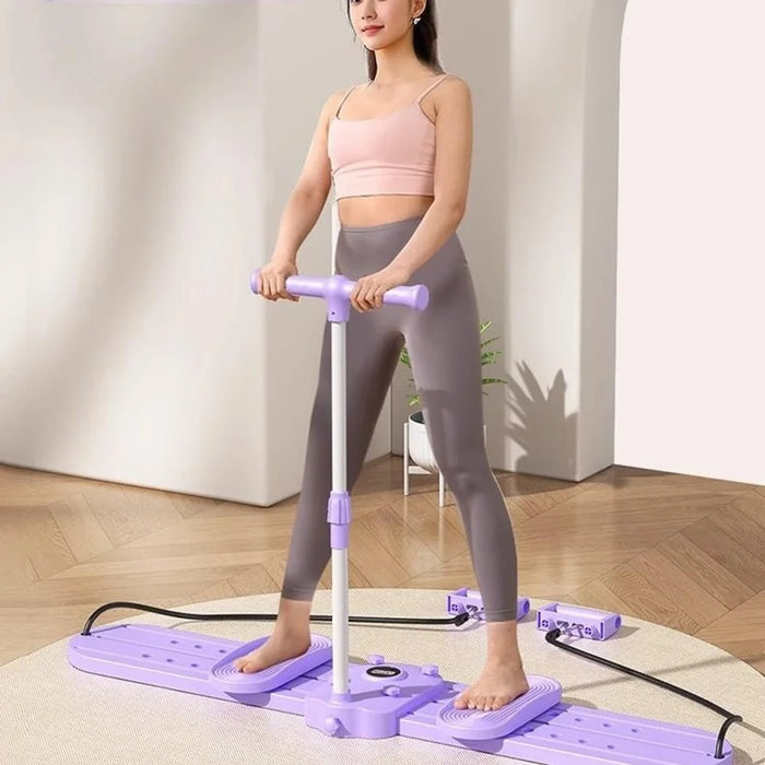 5 in 1 Simulated Ski Trainer with Handle and Pull Rope Pelvic Floor Muscle Exerciser Foldable Ski Machine - 4