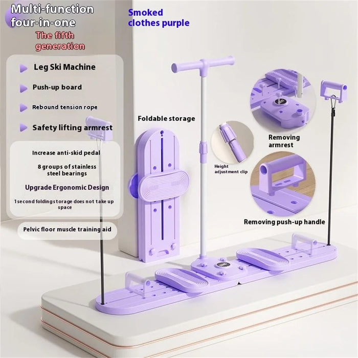 5 in 1 Simulated Ski Trainer with Handle and Pull Rope Pelvic Floor Muscle Exerciser Foldable Ski Machine - 7