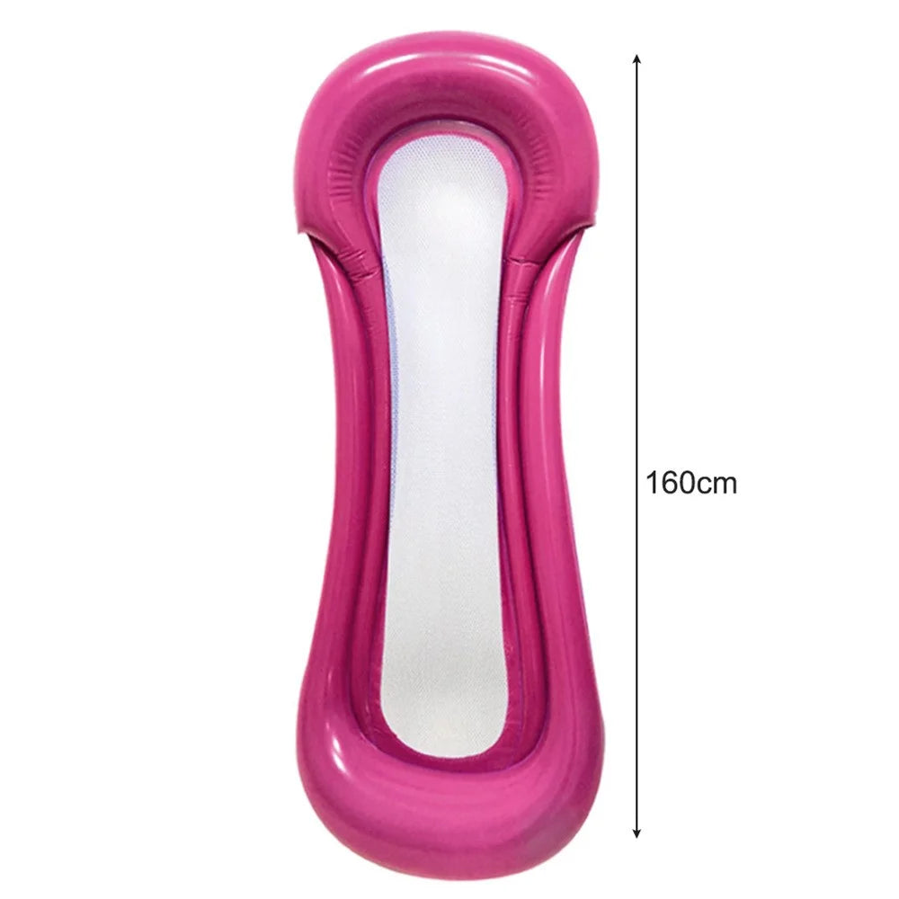 Inflatable Pool Float Foldable Lounge Chair Thickened PVC Floating Bed Single Person Water Lounger - 5
