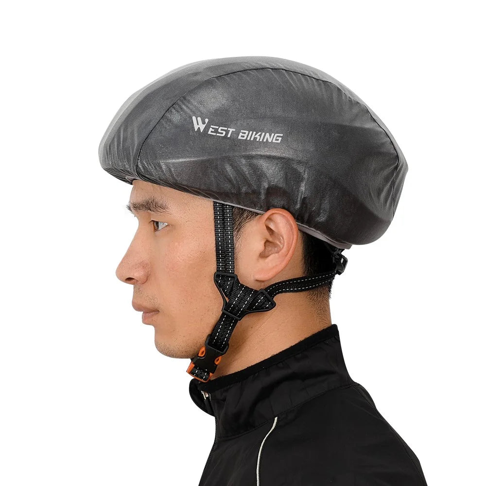 WEST BIKING YP0708080 Ultralight Bicycle Helmet Cover Waterproof Reflective Dustproof Rain Cover - Grey - 7