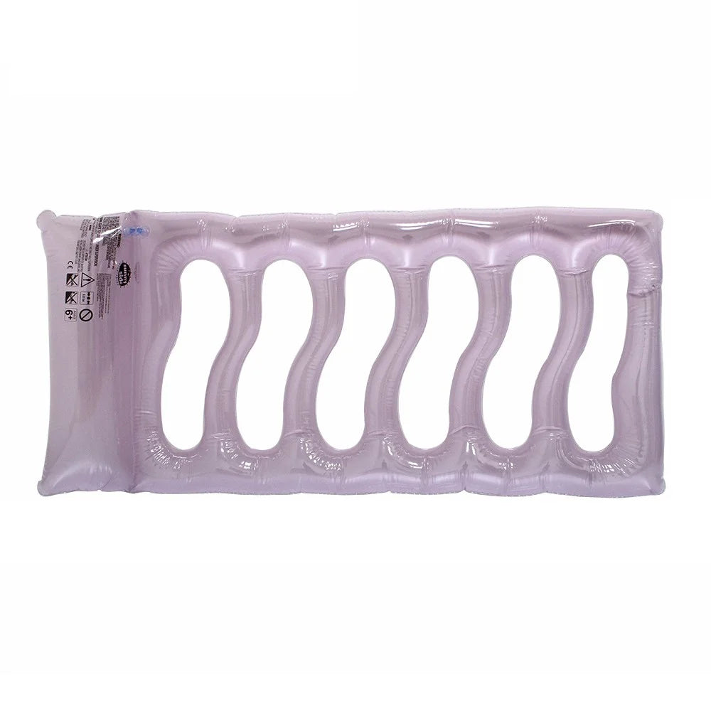 Foldable Pool Float PVC Inflatable Floating Water Hammock for Lake River Poolside Party, 160 x 80 x 13cm - Purple - 1