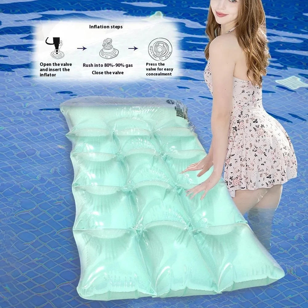 Foldable Pool Float PVC Inflatable Floating Water Hammock for Lake River Poolside Party, 160 x 80 x 13cm - Purple - 6