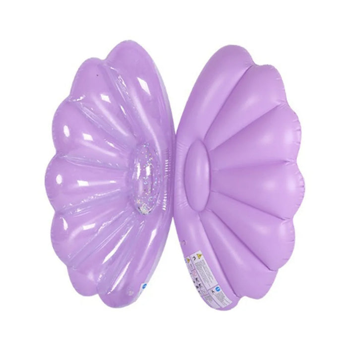 130 x 70cm Pearl Shell Inflatable Pool Float for Beach Lake Party Portable PVC Floating Lounger, Purple - 1