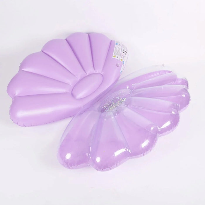 130 x 70cm Pearl Shell Inflatable Pool Float for Beach Lake Party Portable PVC Floating Lounger, Purple - 2