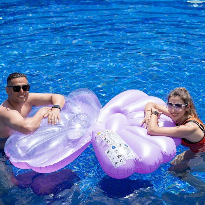 130 x 70cm Pearl Shell Inflatable Pool Float for Beach Lake Party Portable PVC Floating Lounger, Purple - 5