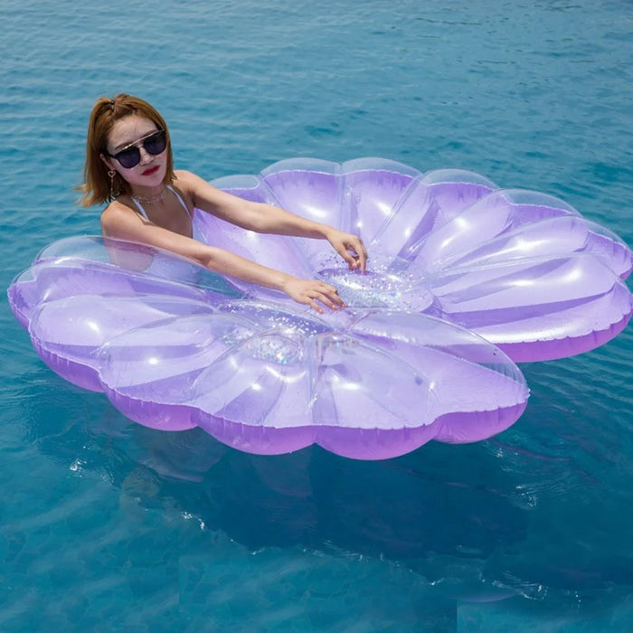 130 x 70cm Pearl Shell Inflatable Pool Float for Beach Lake Party Portable PVC Floating Lounger, Purple - 7