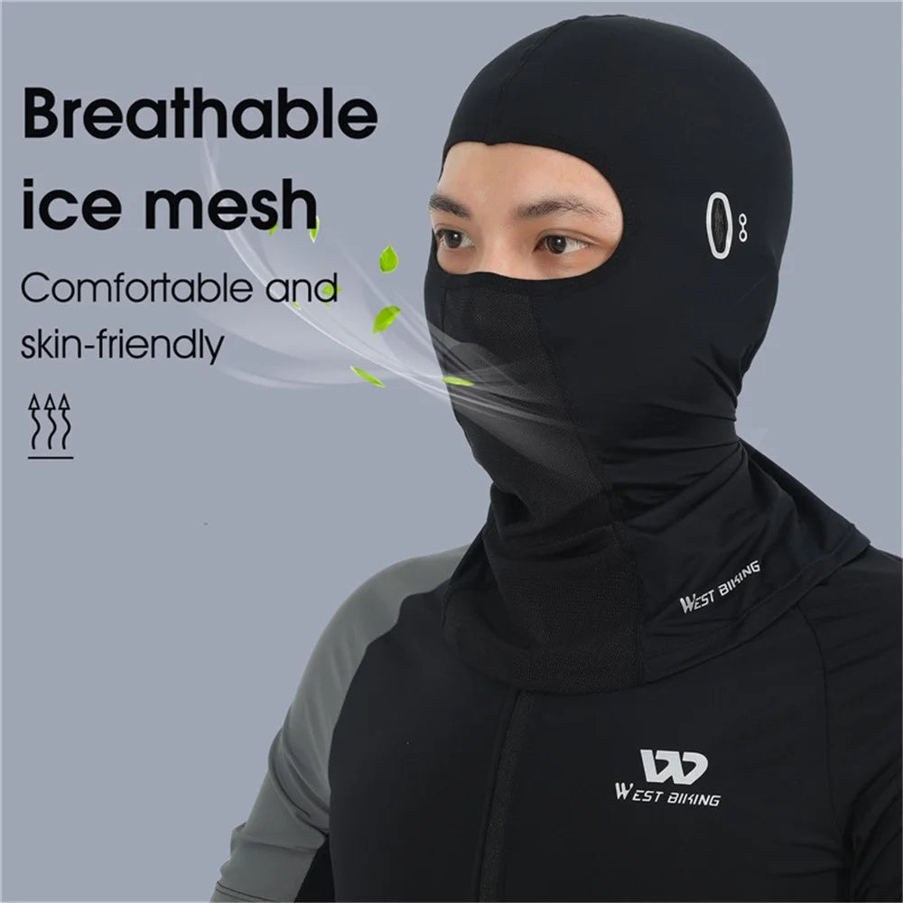 WEST BIKING YP0201296 Summer Cycling Anti-UV Face Mask Balaclava Hood MTB Bike Helmet Liner - Black - 5