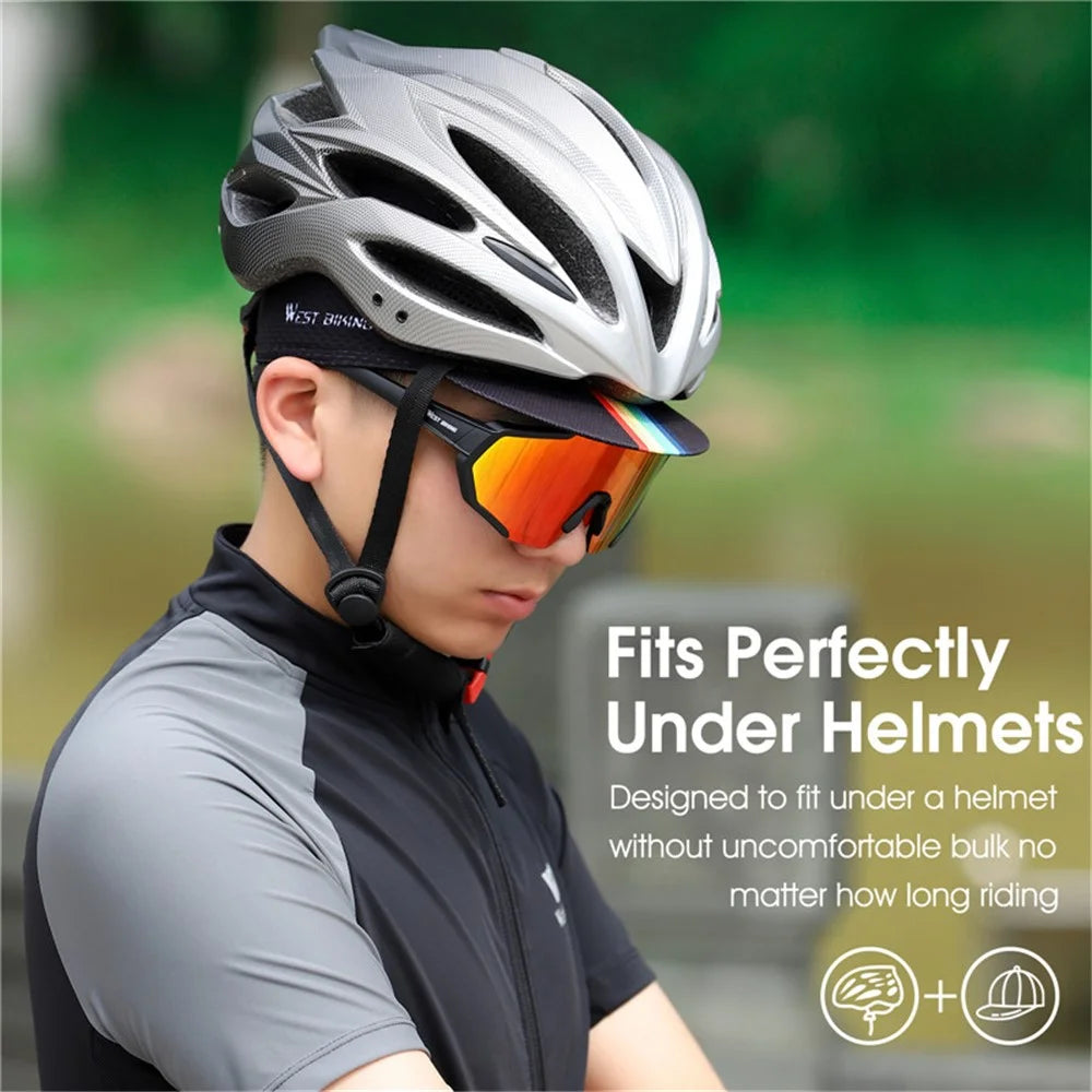 WEST BIKING YP0201298 Summer Outdoor Cycling Anti-UV Breathable Cap Flippable Sun Hat - Rainbow/Black - 3