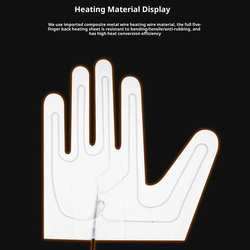 A0110 3 Levels Heated Gloves for Winter Outdoor Sports Windproof Touchscreen Mittens with 2 Empty Battery Box - 4