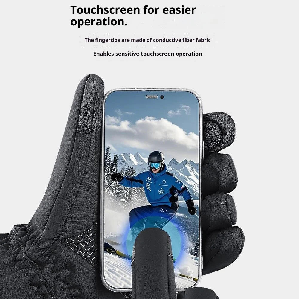 A0110 3 Levels Heated Gloves for Winter Outdoor Sports Windproof Touchscreen Mittens with 2 Empty Battery Box - 5