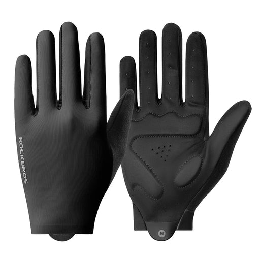 ROCKBROS 1Pair Cycling Gloves Full Finger Touchscreen for Men Women Road Mountain Bike Shock Absorbing Breathable Gloves - Black/S - 1