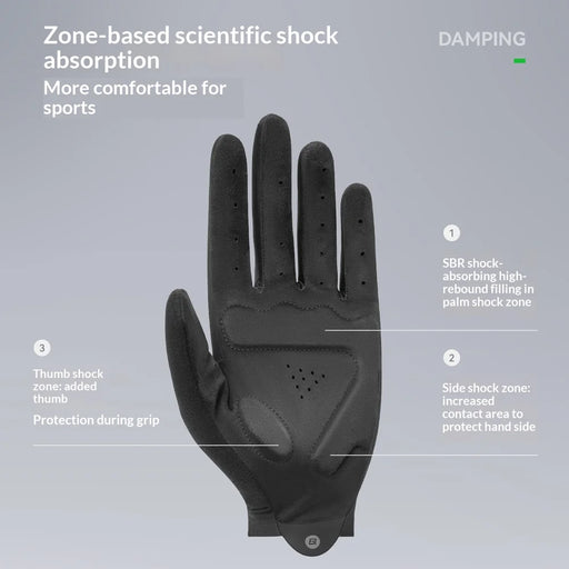 ROCKBROS 1Pair Cycling Gloves Full Finger Touchscreen for Men Women Road Mountain Bike Shock Absorbing Breathable Gloves - Black/S - 2