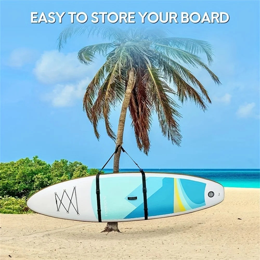 Surfboard Kayak Paddleboard Shoulder Carry Straps Adjustable Portable Transport Belt Water Sports Accessories - Black - 3