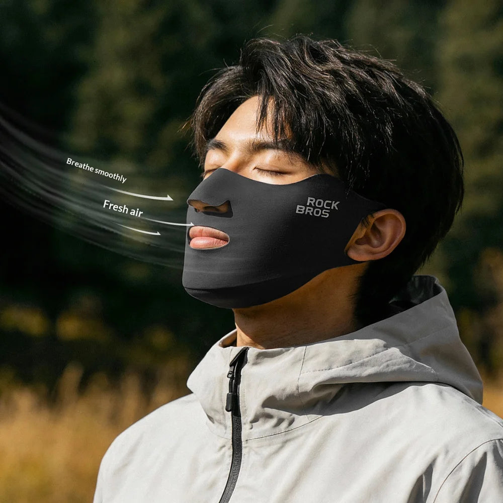 ROCKBROS KZ019 Reflective Outdoor Cycling Face Mask Windproof Face Cover for Men Women - Black / One Size - 2