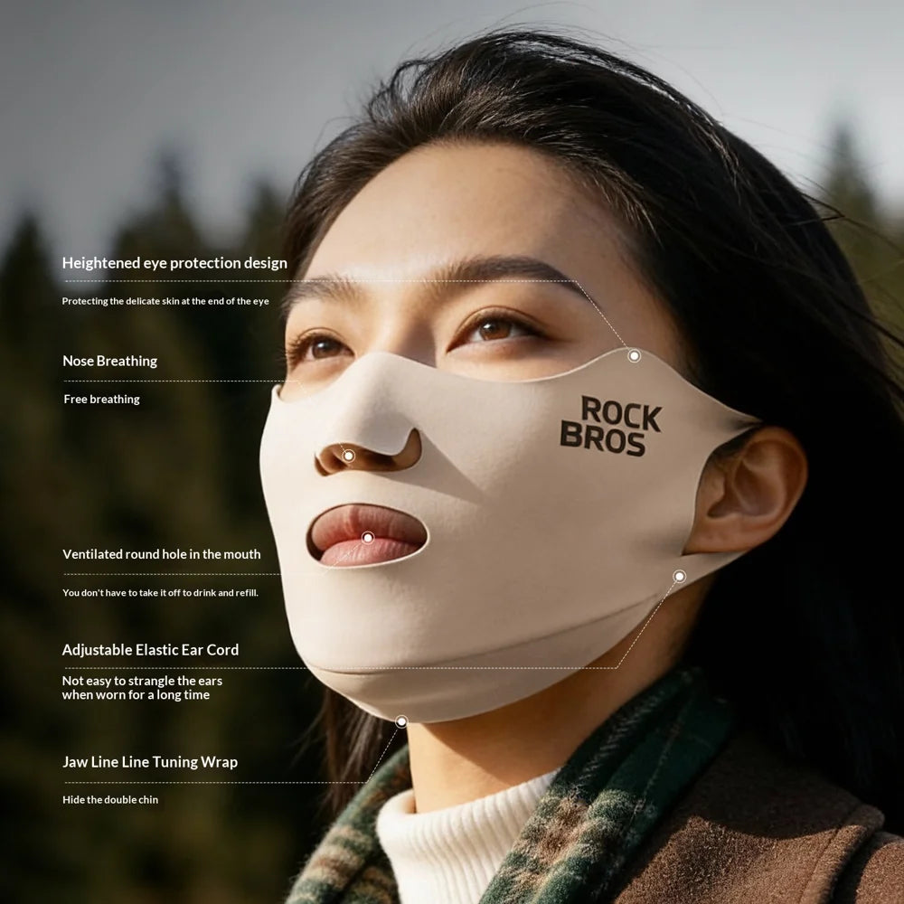 ROCKBROS KZ019 Reflective Outdoor Cycling Face Mask Windproof Face Cover for Men Women - Black / One Size - 6