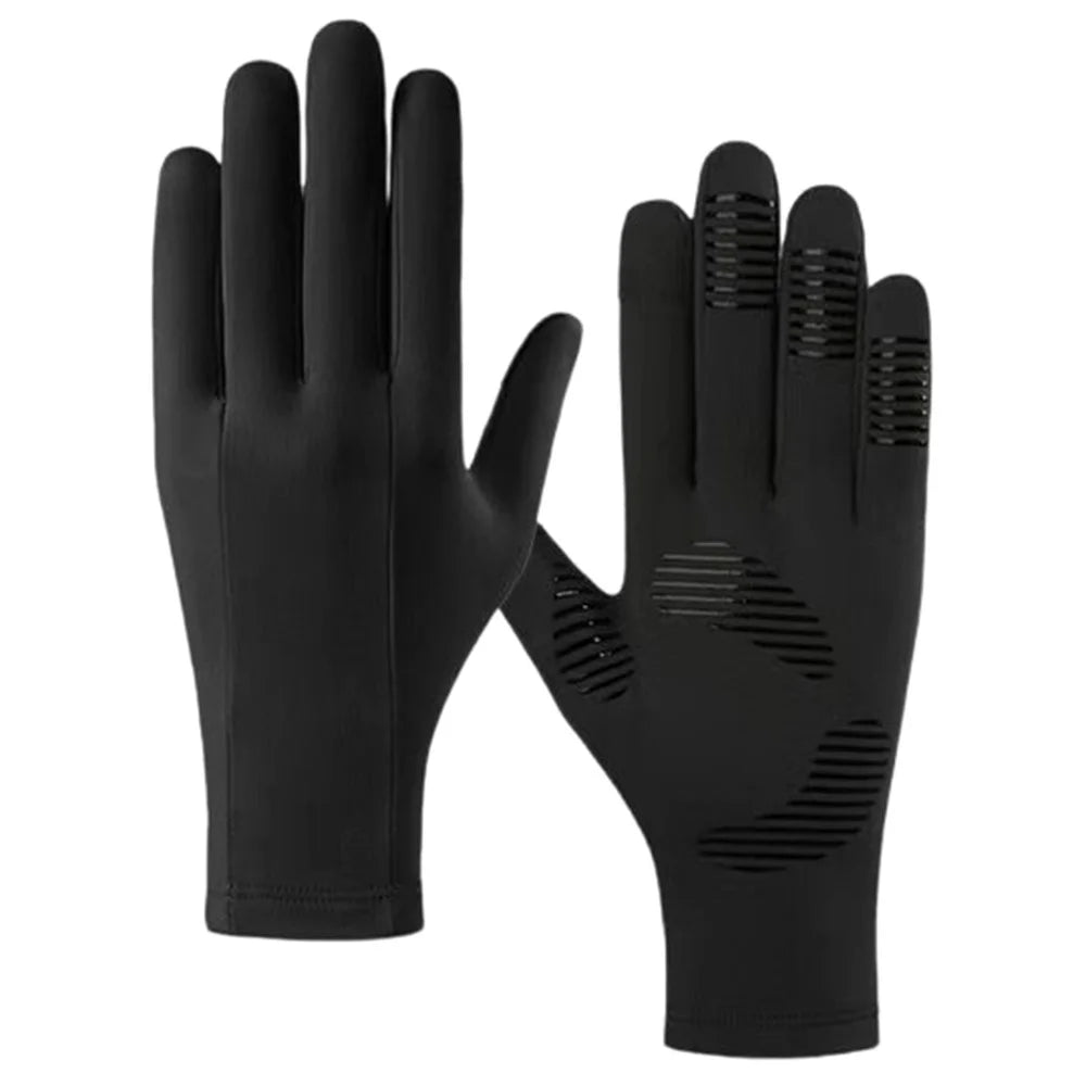 1 Pair Ski Liner Gloves Touchscreen Winter Thermal Fleece Waterproof Non-slip Mittens for Cycling Riding - M - 1