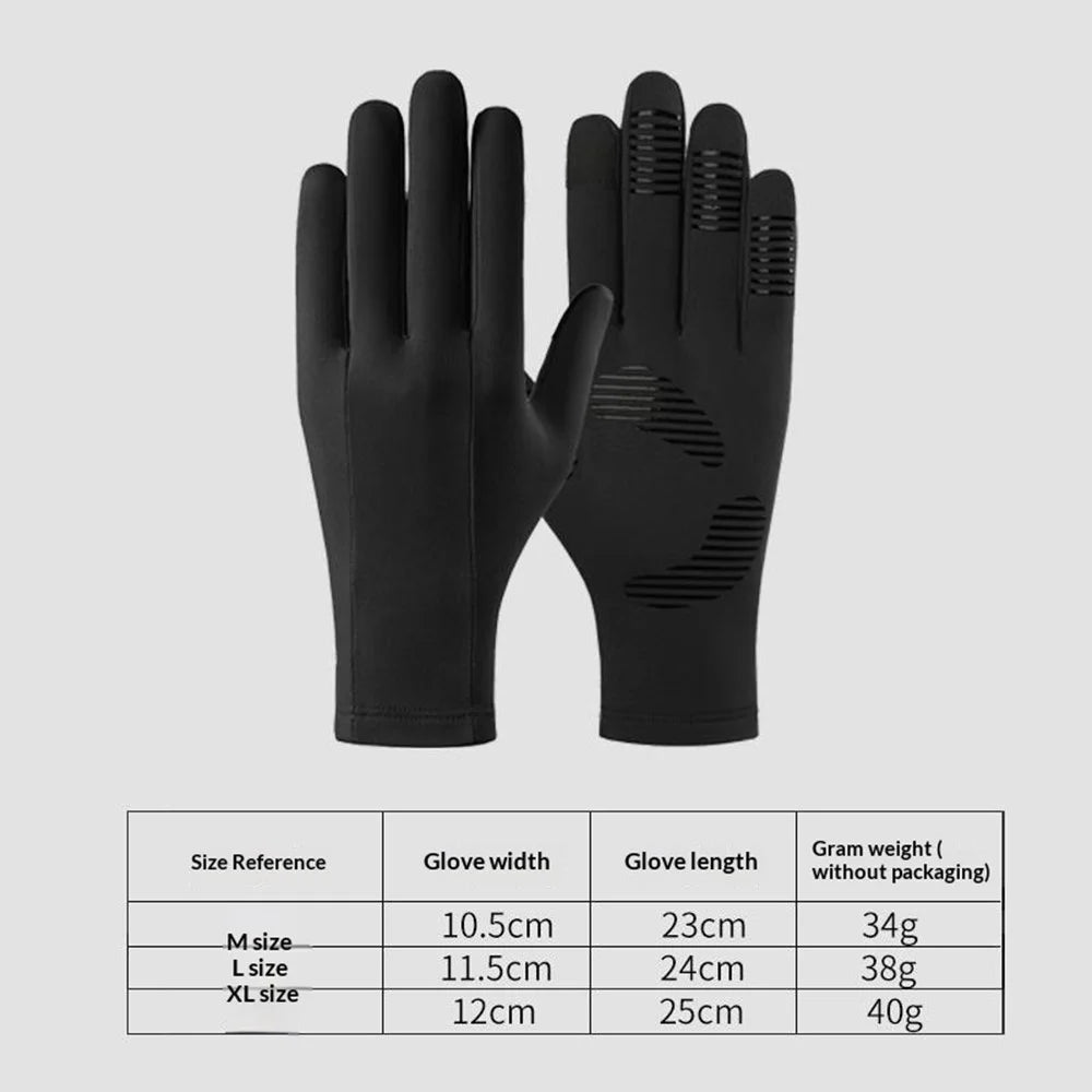 1 Pair Ski Liner Gloves Touchscreen Winter Thermal Fleece Waterproof Non-slip Mittens for Cycling Riding - M - 4