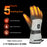 Heated Gloves 3-Level Temperature Control Electric Warming Gloves with 2Pcs 5000mAh Battery for Cycling Skiing - Grey / One Size - 2