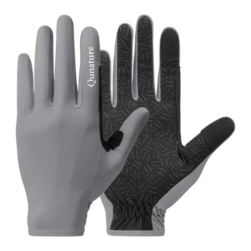QUNATURE S425 Outdoor Gloves UPF50+ Sun Protection Anti-slip Touchscreen Mittens for Hiking Cycling Fishing - Dark Gray|S - 1