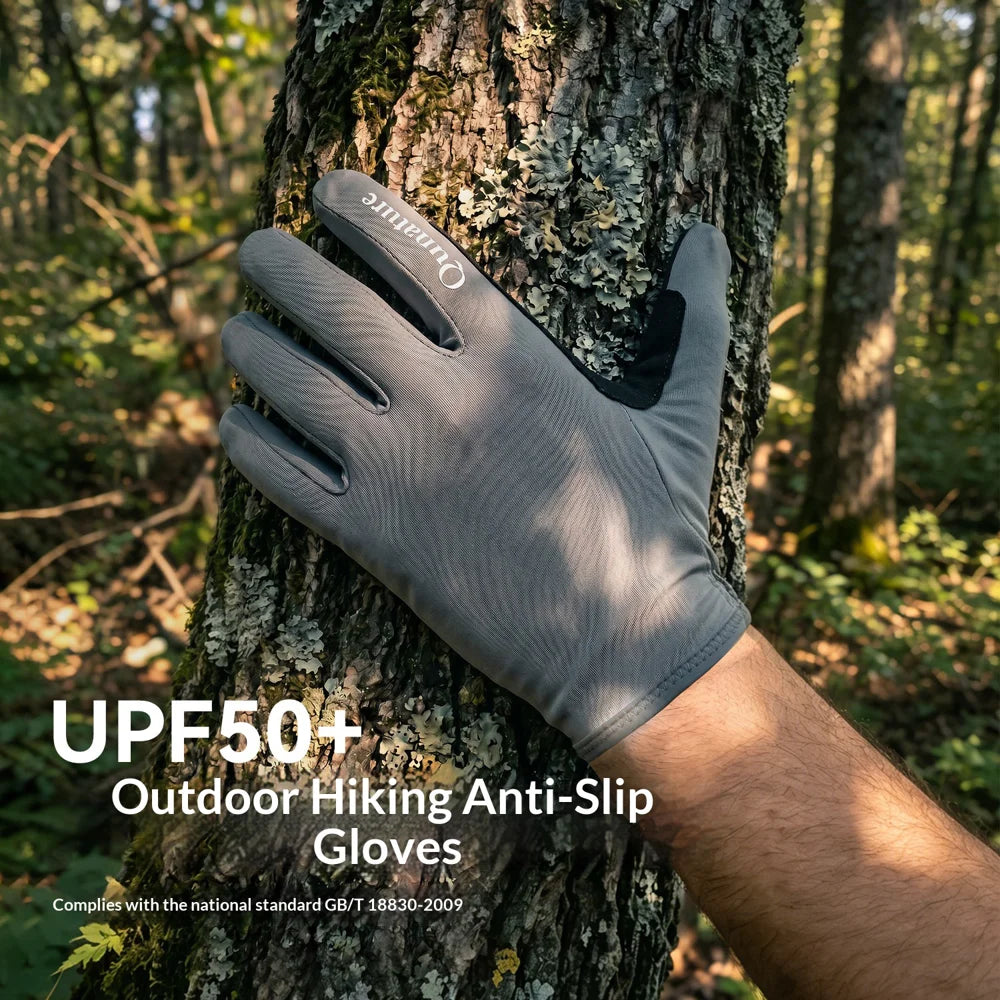 QUNATURE S425 Outdoor Gloves UPF50+ Sun Protection Anti-slip Touchscreen Mittens for Hiking Cycling Fishing - Dark Gray|S - 2