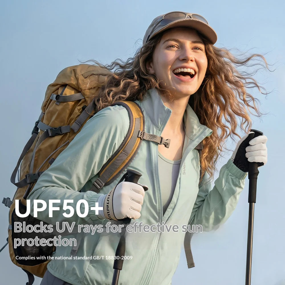 QUNATURE S425 Outdoor Gloves UPF50+ Sun Protection Anti-slip Touchscreen Mittens for Hiking Cycling Fishing - Dark Gray|S - 3