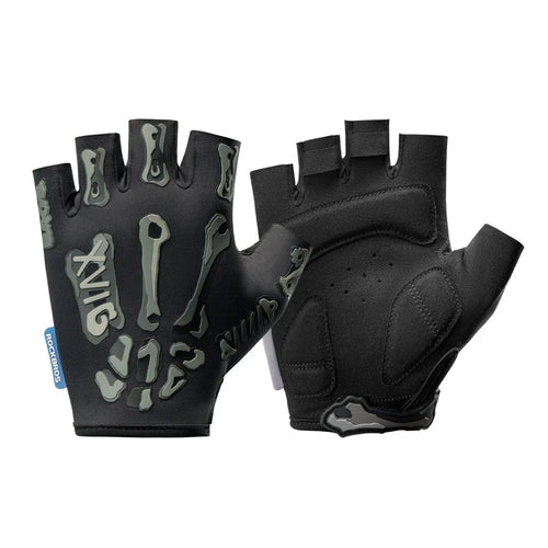 ROCKBROS S426-1 Half Finger Cycling Gloves SBR Shock Absorbing Breathable for Road Mountain Bike - Black|S - 1