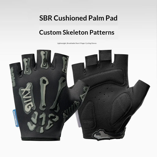 ROCKBROS S426-1 Half Finger Cycling Gloves SBR Shock Absorbing Breathable for Road Mountain Bike - Black|S - 2
