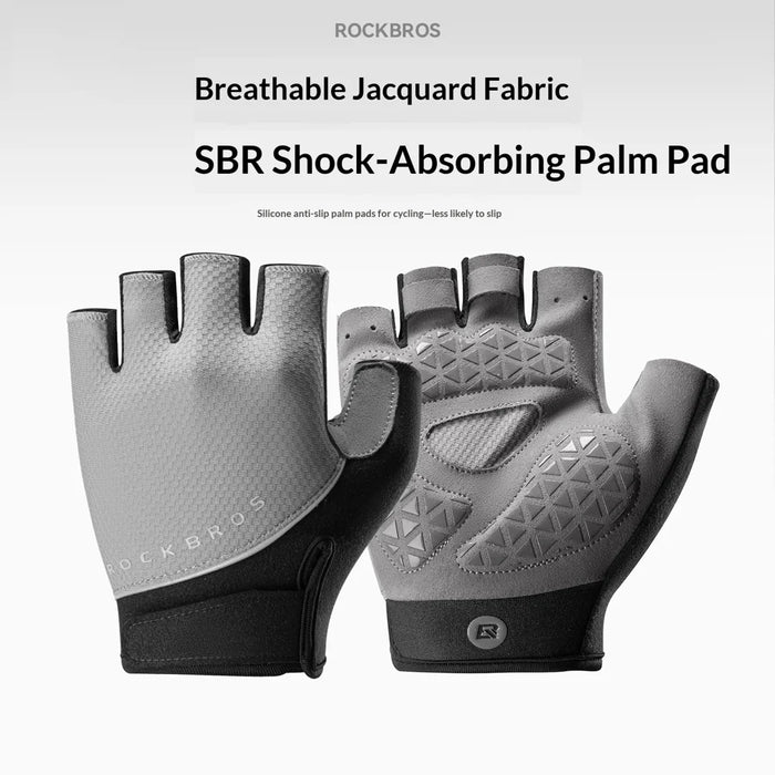 ROCKBROS 16220058 Cycling Gloves Half Finger Mountain Road Bike Gloves Shock Absorbing Breathable for Summer - Black|M - 2