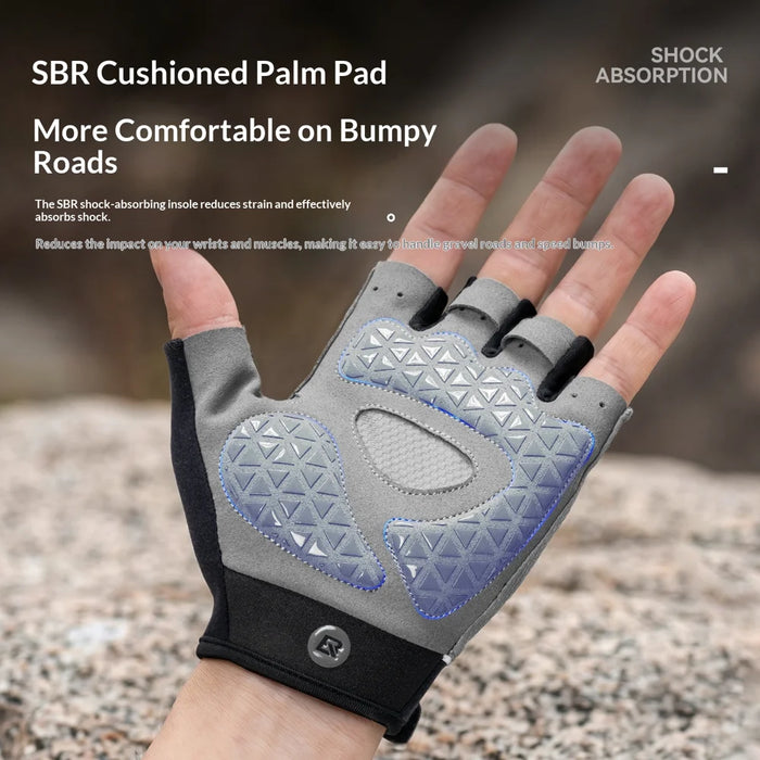 ROCKBROS 16220058 Cycling Gloves Half Finger Mountain Road Bike Gloves Shock Absorbing Breathable for Summer - Black|M - 3