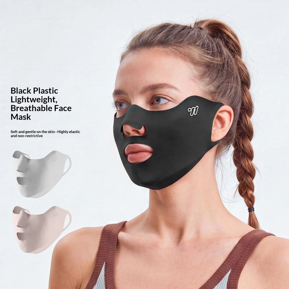 WEST BIKING YP0201497 UPF 50+ Sun Protection Face Mask UV Blocking Ice Silk Breathable for Cycling - Black - 2