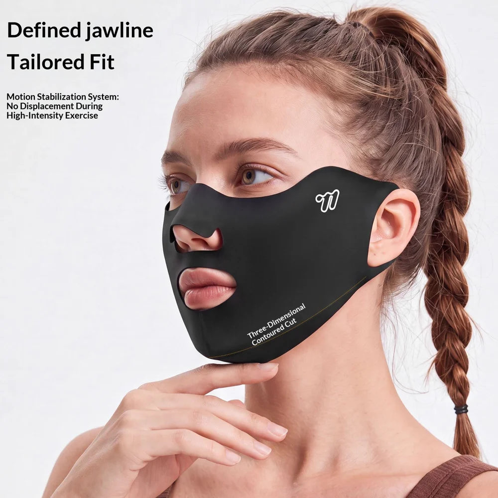 WEST BIKING YP0201497 UPF 50+ Sun Protection Face Mask UV Blocking Ice Silk Breathable for Cycling - Black - 5