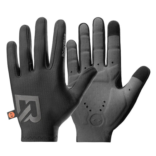 ROCKBROS S399 Cycling Gloves Full Finger Shock Absorbing Mittens for Road Mountain Bike - Black / S - 1