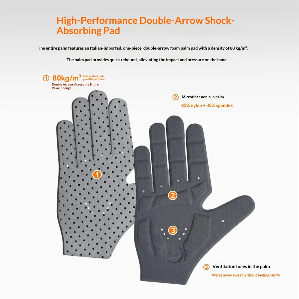 ROCKBROS S399 Cycling Gloves Full Finger Shock Absorbing Mittens for Road Mountain Bike - Black / S - 3