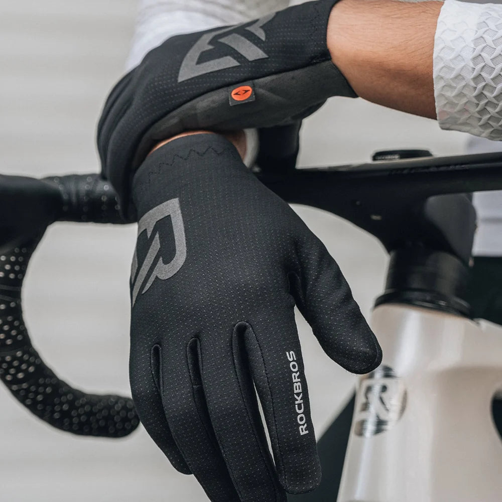 ROCKBROS S399 Cycling Gloves Full Finger Shock Absorbing Mittens for Road Mountain Bike - Black / S - 7