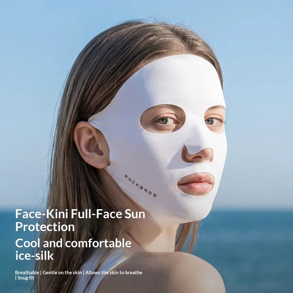 ROCKBROS MZ026 Ice Silk Full Face Sun Protection Mask Breathable for Cycling Running Outdoor Sports - White - 2