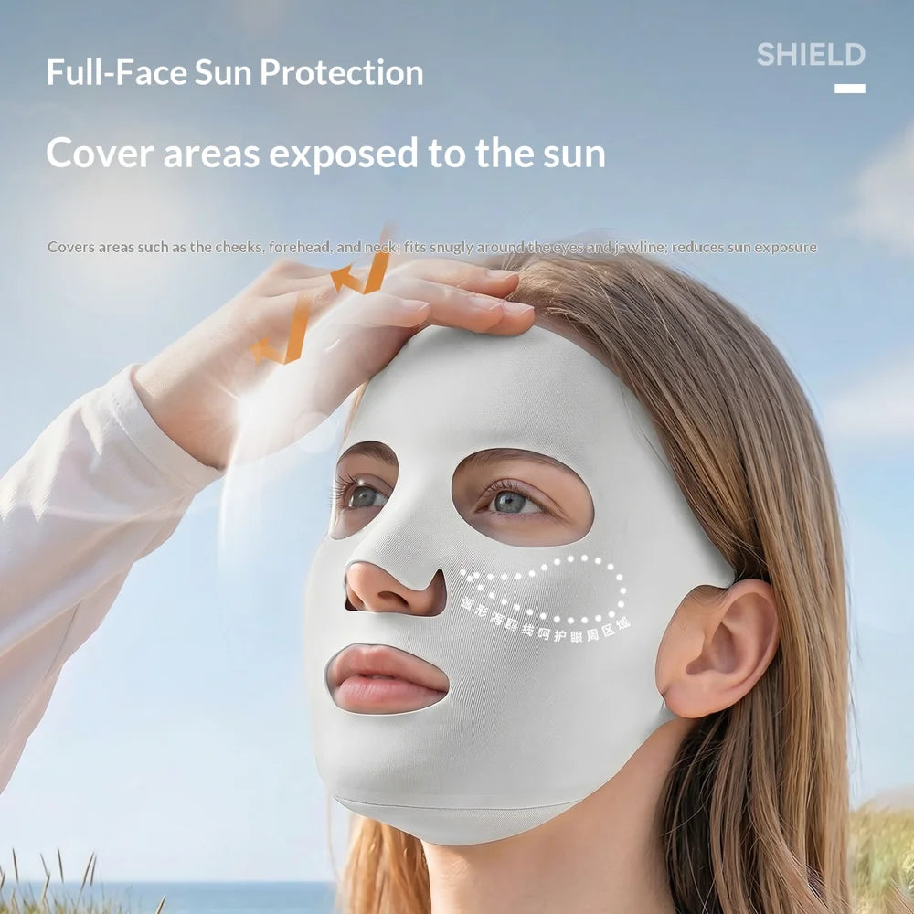 ROCKBROS MZ026 Ice Silk Full Face Sun Protection Mask Breathable for Cycling Running Outdoor Sports - White - 3