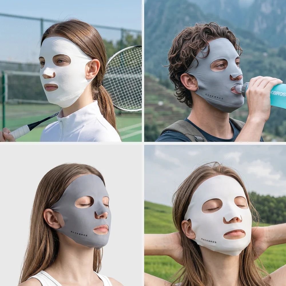 ROCKBROS MZ026 Ice Silk Full Face Sun Protection Mask Breathable for Cycling Running Outdoor Sports - White - 6