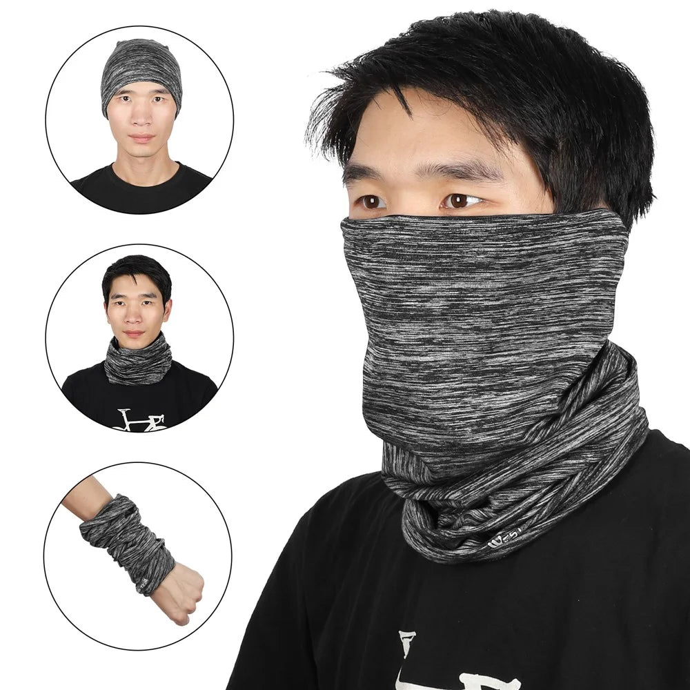 WEST BIKING YP0201206 Winter Cycling Face Mask Neck Scarf Elastic Warm Fleece Balaclava - Light Grey - 3