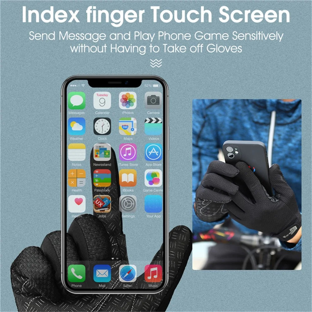 WEST BIKING YP0211223 Outdoor Bike Cycling Gloves Touch Screen Shockproof Breathable Full Finger Gloves - Blue/M - 3