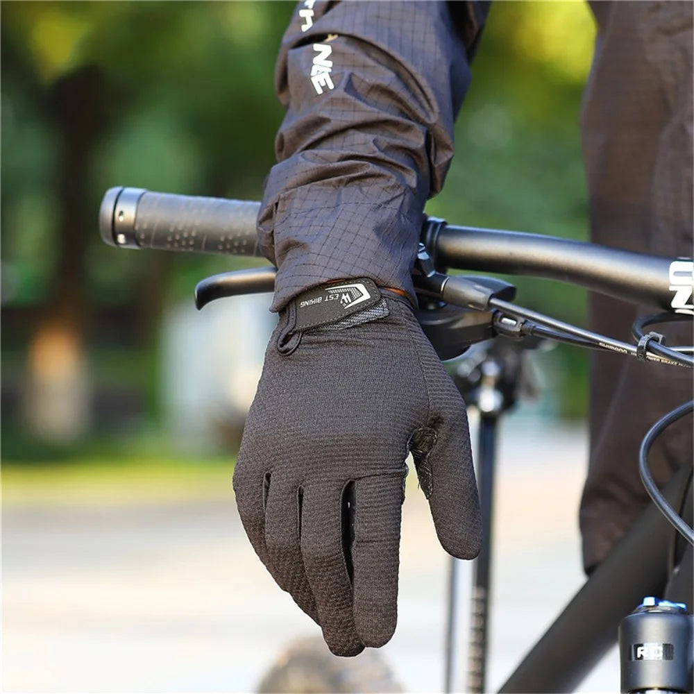 WEST BIKING YP0211223 Outdoor Bike Cycling Gloves Touch Screen Shockproof Breathable Full Finger Gloves - Blue/M - 7