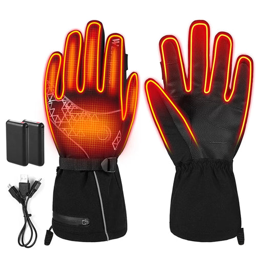 WEST BIKING YP0211224 1 Pair Winter Electric Heating Full-Finger Gloves Touch Screen Waterproof Warm Cycling Mittens - M - 1